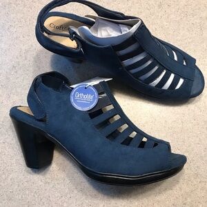 Croft & Borrow Ortholite Soft Strappy Chunky Heel Pumps Shoes 10